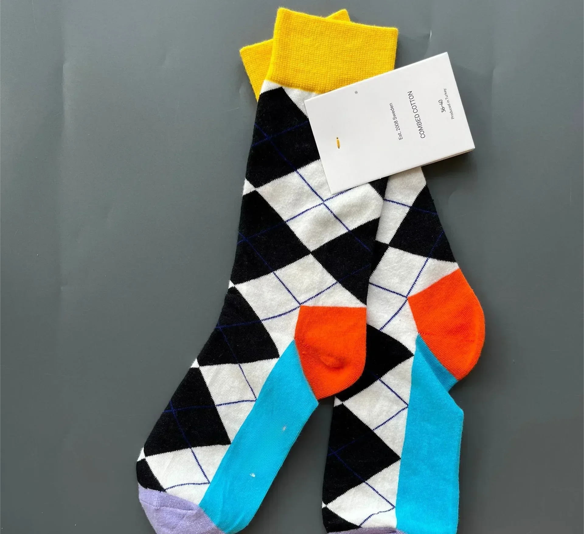 Laugh Out Loud Crew Socks | Colorful Argyle Socks