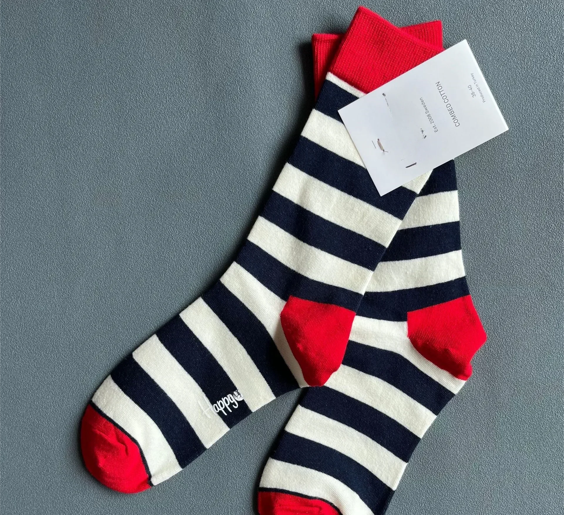 Harbor Line Striped Crew Socks