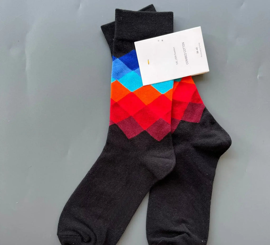 Spectrum Shift Diamond Crew Socks