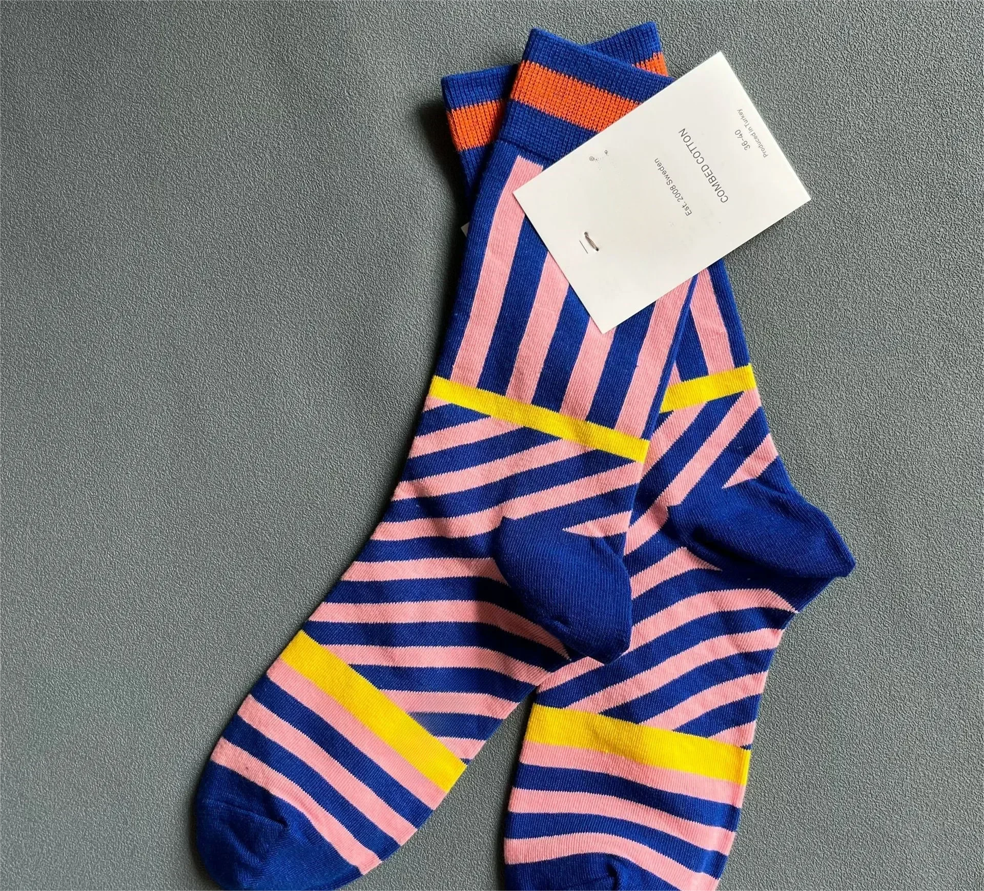 Crossroads Color Block Stripe Crew Socks
