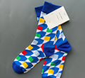 Modern Mosaic Color Block Crew Socks