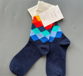 Summit Crew Socks | Colorblock Diamond Cotton Socks