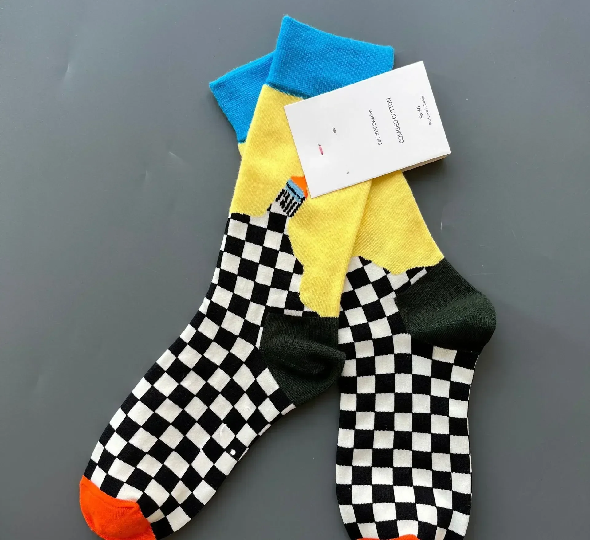 Victory Lap Checkerboard Crew Socks