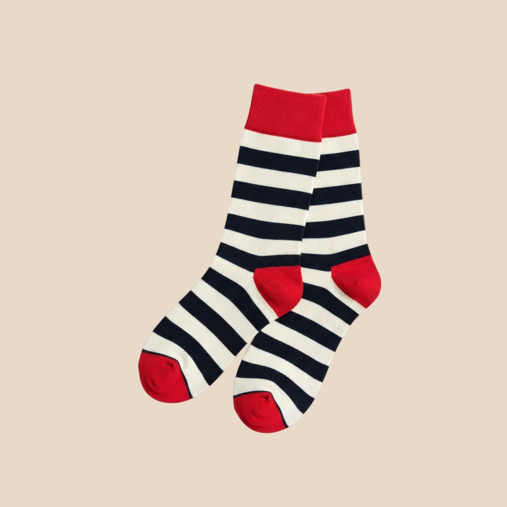 Harbor Line Striped Crew Socks
