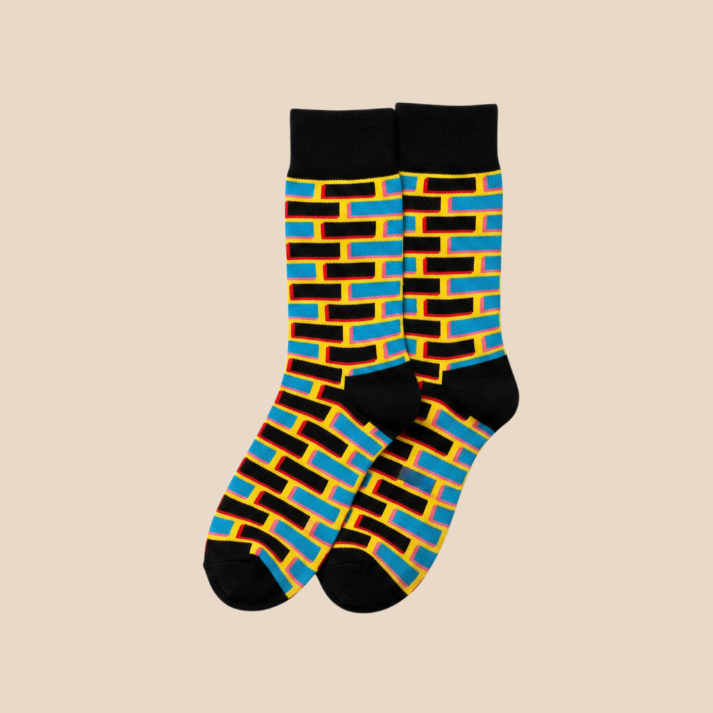 Brick by Brick Crew Socks | Geometric Cotton Crew Socks