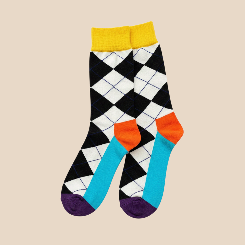 Laugh Out Loud Crew Socks | Colorful Argyle Socks