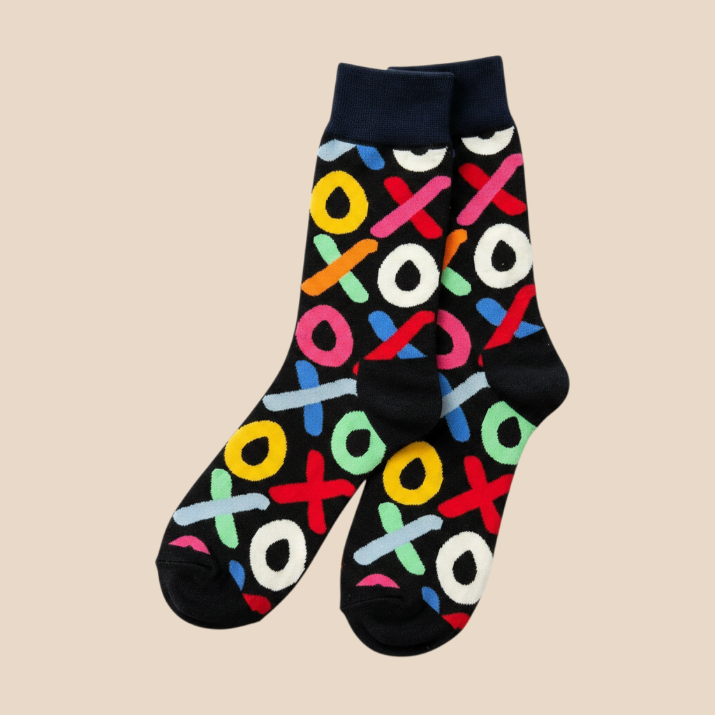 Play Mode Crew Socks | Colorful X & O Pattern Socks