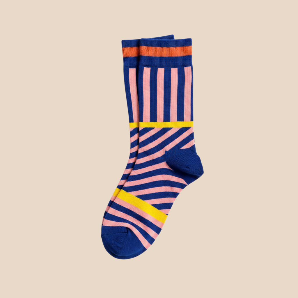 Crossroads Color Block Stripe Crew Socks