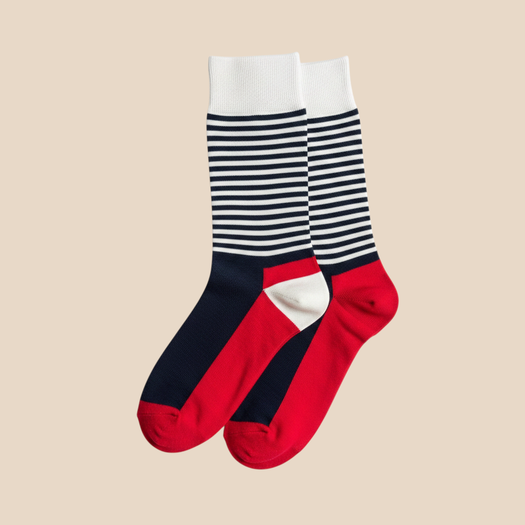 Coastal Current Black Stripe Crew Socks