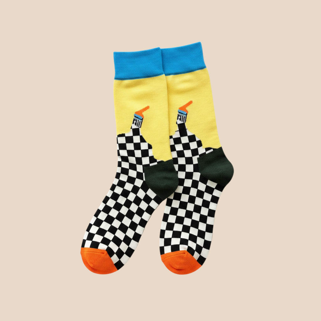 Victory Lap Checkerboard Crew Socks
