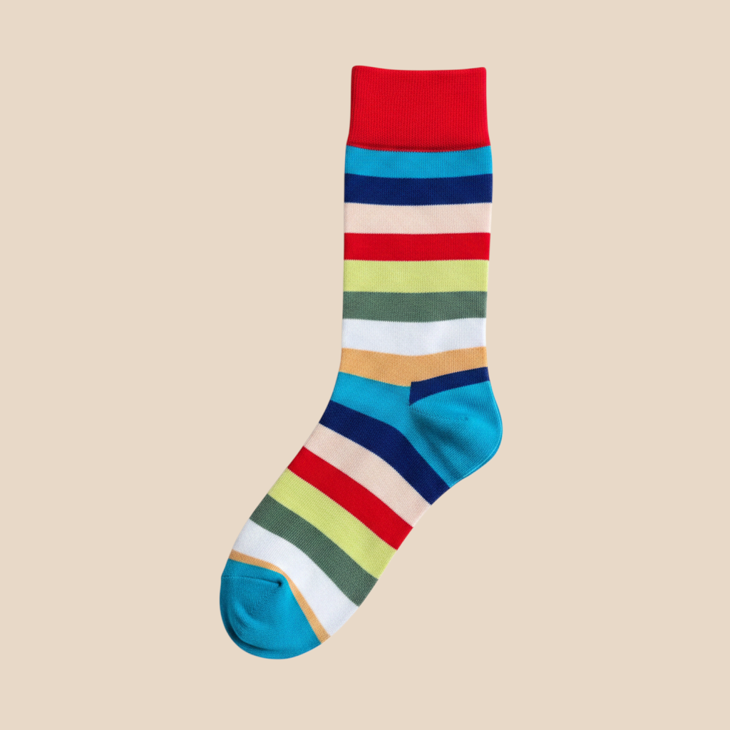 Sunset Boulevard Multicolor Stripe Crew Socks